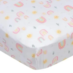 Gerber Crib & Bed Sheets*Bedding - 1Pk Fitted Baby Crib Sheet - Girl Rainbows