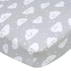 Gerber Crib & Bed Sheets*Bedding - 1Pk Fitted Baby Crib Sheet - Neutral Sheep Cloud