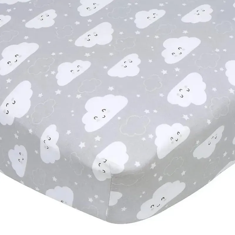 Gerber Crib & Bed Sheets*Bedding - 1Pk Fitted Baby Crib Sheet - Neutral Sheep Cloud