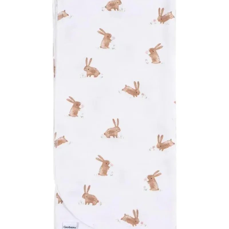 Gerber Blankets & Quilts*Bedding - 4Pk Flannels, Girl Retro Floral