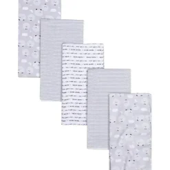 Gerber Blankets & Quilts*Bedding - 5Pk Flannel Baby Blanket - Neutral Sheep Cloud