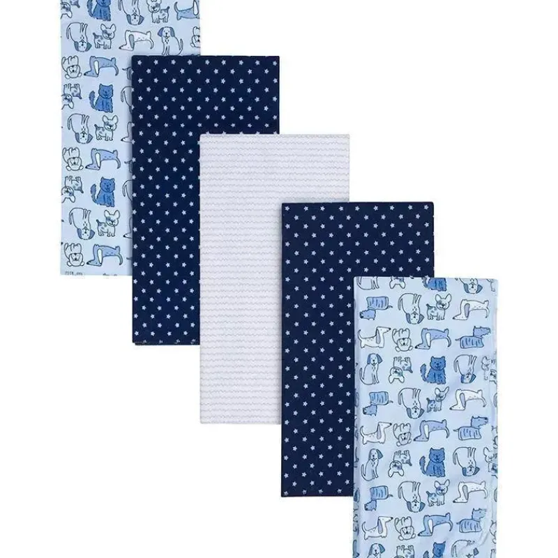 Gerber Blankets & Quilts*Bedding - 5Pk Flannel Baby Blanket - Boy Dog Mountains