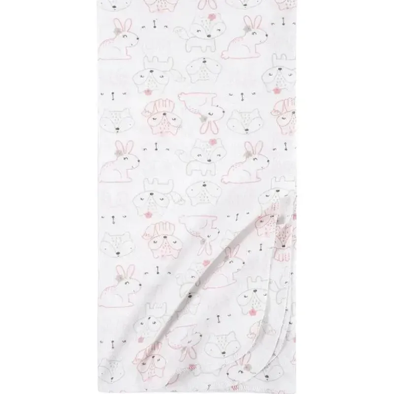 Gerber Blankets & Quilts*Bedding - 5Pk Flannel Baby Blanket - Girl Rainbows Flower