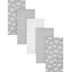 Gerber Blankets & Quilts*Bedding - 5Pk Flannel Baby Blanket - Neutral Cloud