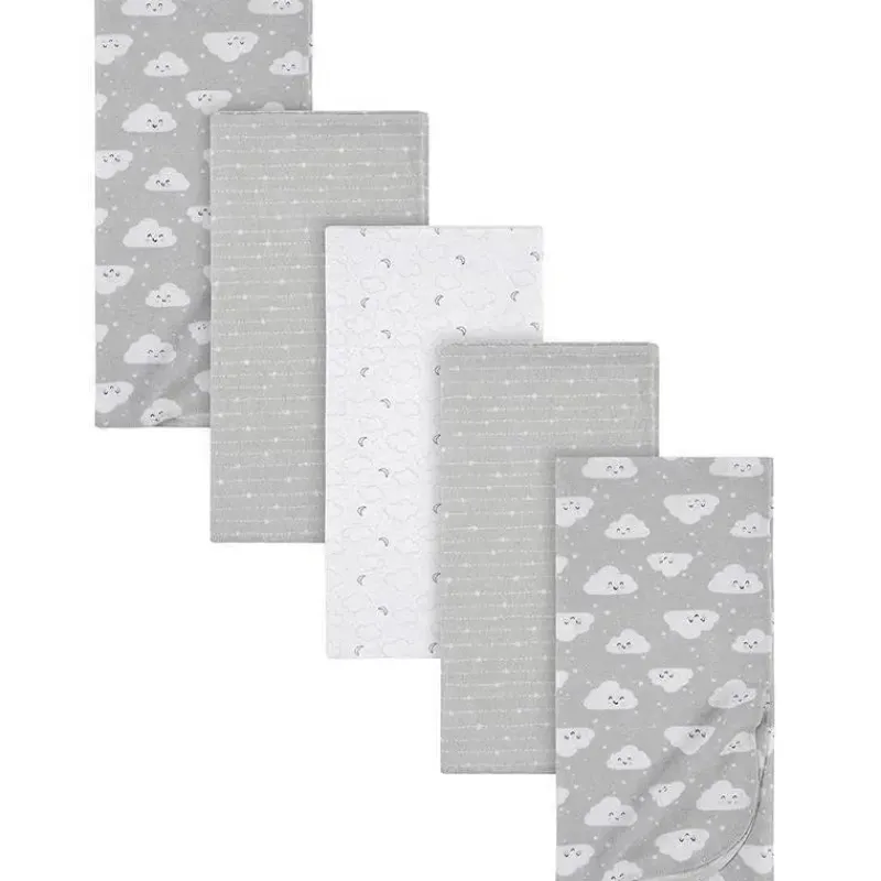 Gerber Blankets & Quilts*Bedding - 5Pk Flannel Baby Blanket - Neutral Cloud