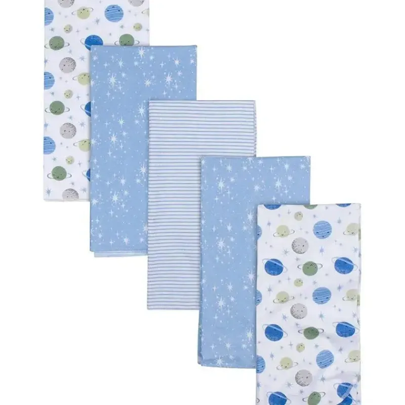 Gerber Blankets & Quilts*Bedding - 5Pk Flannel Baby Blanket - Boy Dino Space