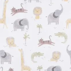 Gerber Crib & Bed Sheets*Bedding - 1Pk Knit Crib Sheet, Neutral Animals + Geos Neutral