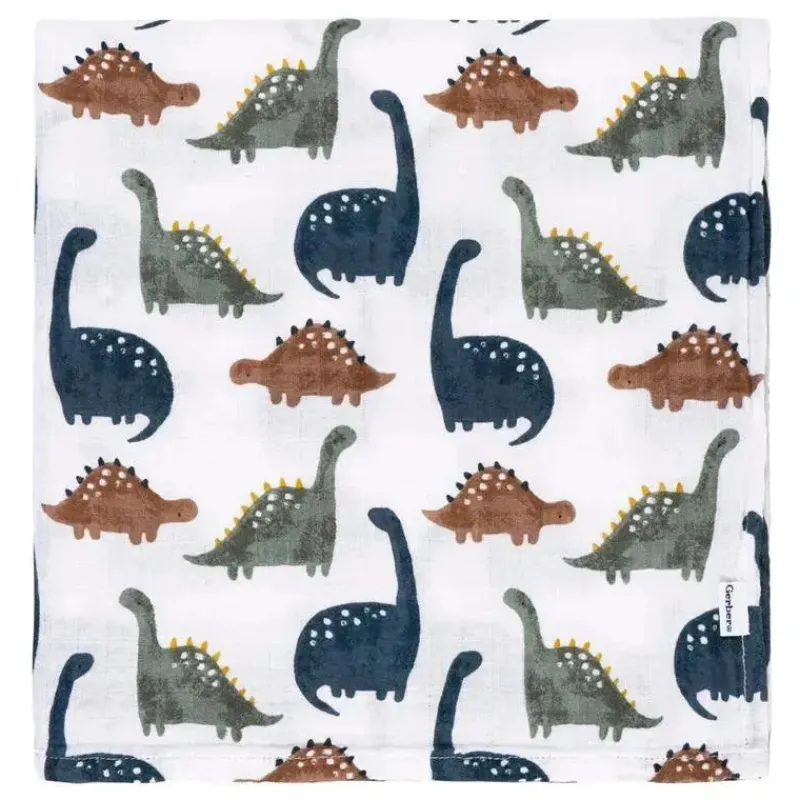 Gerber Blankets & Quilts*Bedding - 2Pk Muslin Blanket, Boy Dino Time