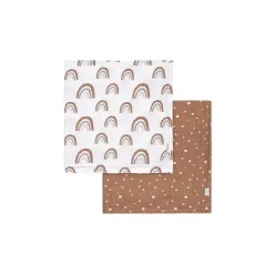 Gerber Blankets & Quilts*Bedding - 2Pk Muslin Blanket, Neutral Boho Rainbow