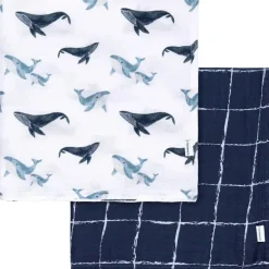 Gerber Blankets & Quilts*Bedding - 2Pk Muslin Blanket, Whale