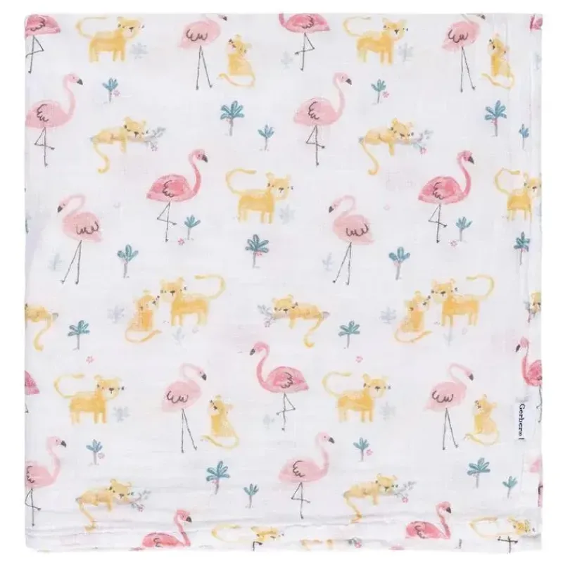 Gerber Blankets & Quilts*Bedding - 2Pk Muslins Blankets, Girl Animal Geo Girl