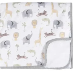 Gerber Blankets & Quilts*Bedding - 1Pk 2Ply Plush Blanket, Neutral Animals