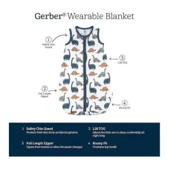 Gerber Baby Sleepwear*Bedding - 1Pk Sleep Sack, Dino Time