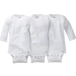 Gerber Baby Onesies & Bodysuits*3-Pack White Long Sleeve Onesies
