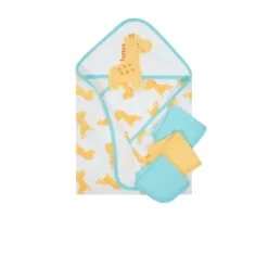 Gerber Baby Bath Towels*4pc Giraffe Hooded Baby Towels & Baby Washcloths