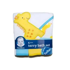 Gerber Baby Bath Towels*4pc Giraffe Hooded Baby Towels & Baby Washcloths