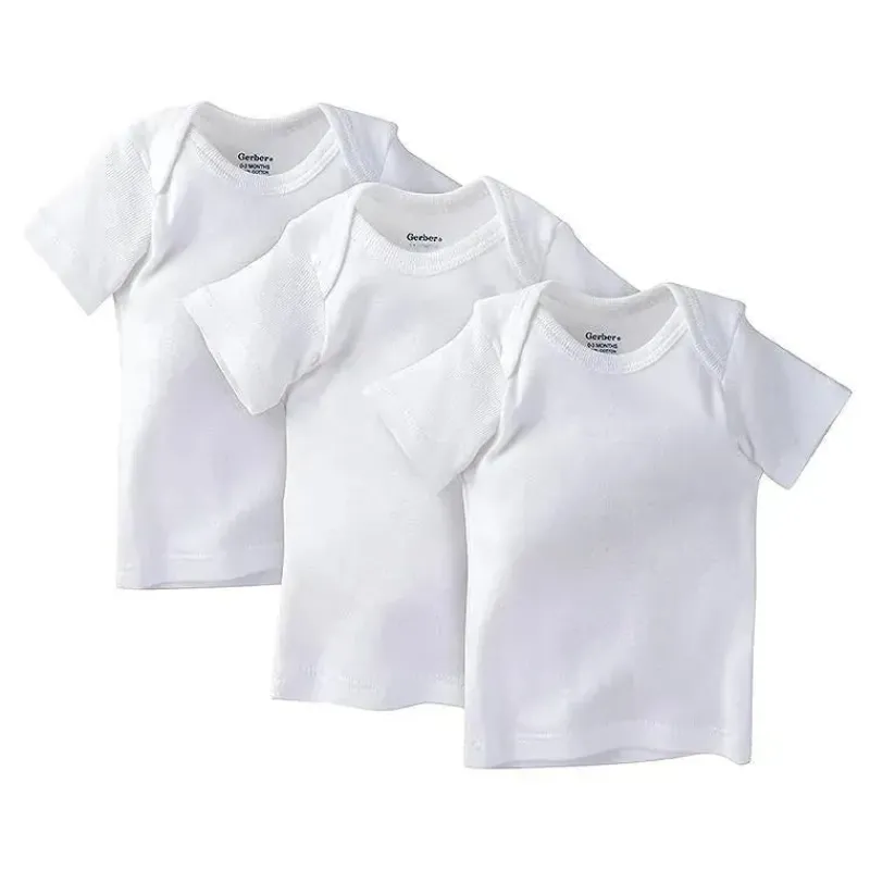 Gerber Baby Tops*White Slip On Shirt, 3-Pack