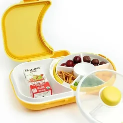 Gobe Cool Baby Products|Food Jars & Snack Cups*- Kids Lunchbox With Snack Spinner, Honey Yellow