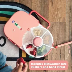 Gobe Food Storage*- Kids Lunchbox with Detachable Snack Spinner, Blue