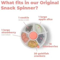 Gobe Food Storage*- Kids Original Snack Spinner Bundle with Hand Strap and Sticker Sheet, Grey