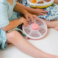 Gobe Food Storage*- Kids Original Snack Spinner Bundle with Hand Strap and Sticker Sheet, Grey