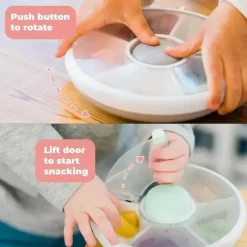Gobe Food Storage*- Kids Original Snack Spinner Bundle with Hand Strap and Sticker Sheet, Grey