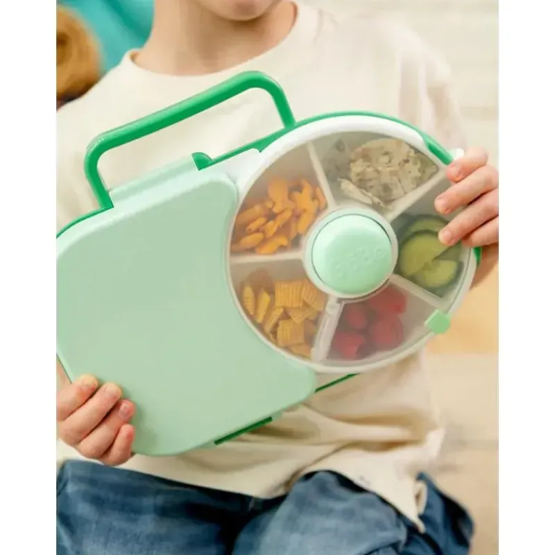 Gobe Lunch Box|Dishes, Utensils & Food Containers*Kids - 2 In 1 Lunchbox With Small Spinner Flip, Sage Green