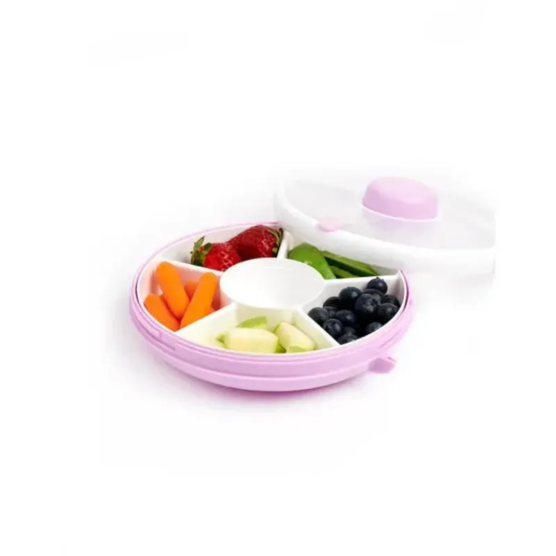 Gobe Lunch Box|Dishes, Utensils & Food Containers*Kids - Small Snack Spinner Flip Travel Snack Box, Taro Purple
