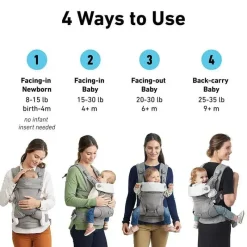Graco Front, Hip And Backpack Carriers*- Cradle Me 4-in-1 Baby Carrier, Grey