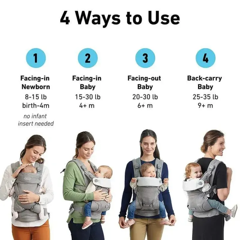 Graco Front, Hip And Backpack Carriers*- Cradle Me 4-in-1 Baby Carrier, Grey