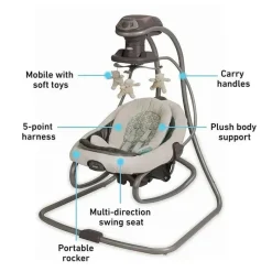 Graco Bouncers, Swings & Rockers*- DuetSoothe Swing Plus Rocker, Winslet