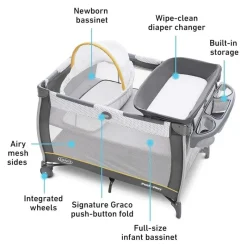 Graco Playmats & Gyms|Bassinets & Cradles*- Pack 'n Play Care Suite™ Bassinet Playard, Wells