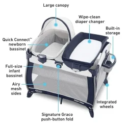 Graco Playards*- Pack 'N Play® Quick Connect™ Portable Bassinet, Alex