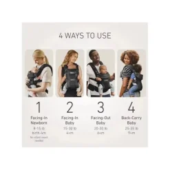 Graco Front, Hip And Backpack Carriers*- Premier Cradle Me Air 4-in-1 Baby Carrier, Onyx Black