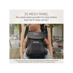 Graco Front, Hip And Backpack Carriers*- Premier Cradle Me Air 4-in-1 Baby Carrier, Onyx Black