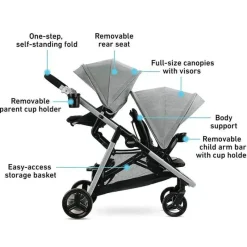 Graco Double Strollers*- Ready2grow Lx 2.0 Double Stroller, Clark