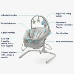 Graco Bouncers, Swings & Rockers*- Soothe n Sway LX Portable Rocker, Modern Cottage