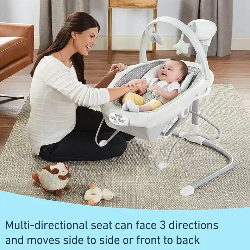 Graco Bouncers, Swings & Rockers*- Soothe n Sway LX Portable Rocker, Modern Cottage