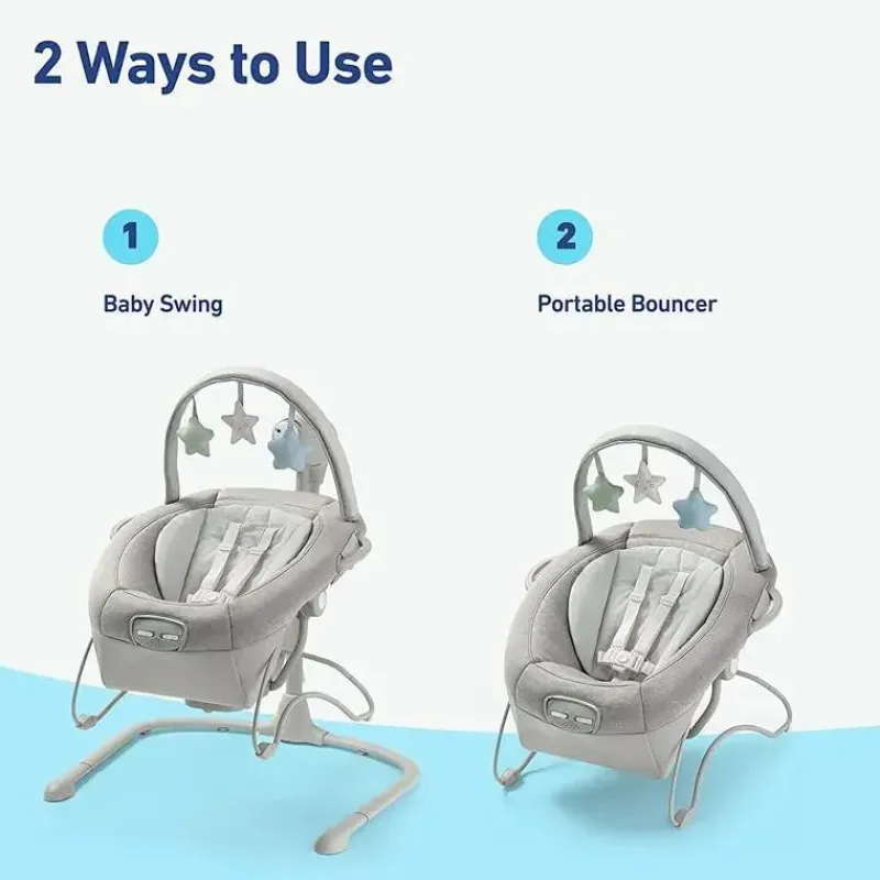 Graco Bouncers, Swings & Rockers*- Soothe n Sway LX Portable Rocker, Modern Cottage