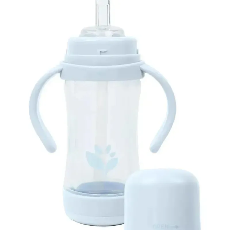 Iplay Straw, Sippy & Training Cups|Dishes, Utensils & Food Containers*Green Sprouts - 5 Oz Glass & Sprout Ware Sip & Straw, Light Blueberry
