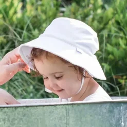 Iplay Baby Hats*Green Sprouts - Baby Breathable Swim & Sun Bucket Hat, White