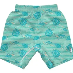 Iplay Baby Swimming Clothes*Green Sprouts - Easy-Change Eco Swim Trunks, Seafoam Hawksbill Turtle
