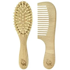 Iplay Grooming*Green Sprouts - Learning Brush & Comb, Natural