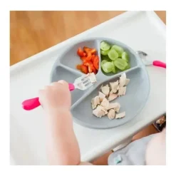 Iplay Suction Plates & Bowls|Dishes, Utensils & Food Containers*Green Sprouts - Learning Silicone Plate, Gray