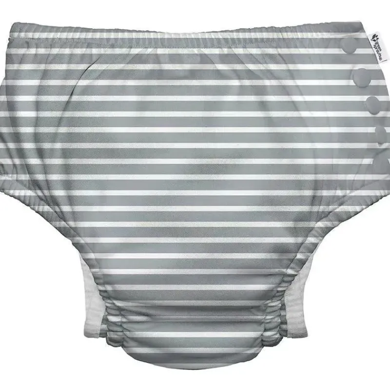 Iplay Swim Diapers*Green Sprouts - Reusable Eco Snap Swim Diaper, Grey Stripe
