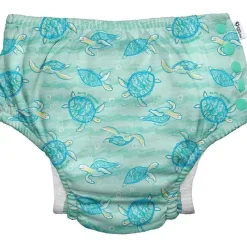 Iplay Swim Diapers*Green Sprouts - Reusable Eco Snap Swim Diaper, Seafoam Hawksbill Turtle