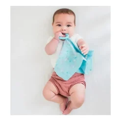 Iplay Rattles & Teethers|Toys For 0-12 Months*Green Sprouts - Snuggle Blankie Teether Made From Organic Cotton, Aqua Fox