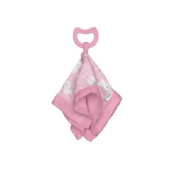 Iplay Rattles & Teethers|Organic*Green Sprouts - Snuggle Blankie Teether Made From Organic Cotton, Pink Bunny