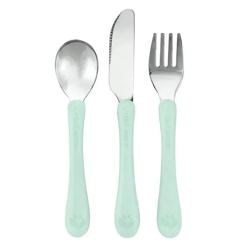 Iplay Utensils & Accessories|Dishes, Utensils & Food Containers*Green Sprouts - Stainless Steel & Sprout Ware Kids Cutlery, Light Sage