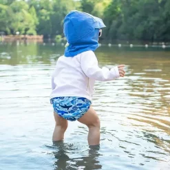 Iplay Baby Hats*Green Sprouts - Upf50+ Baby Eco Flap Hat, Cobalt